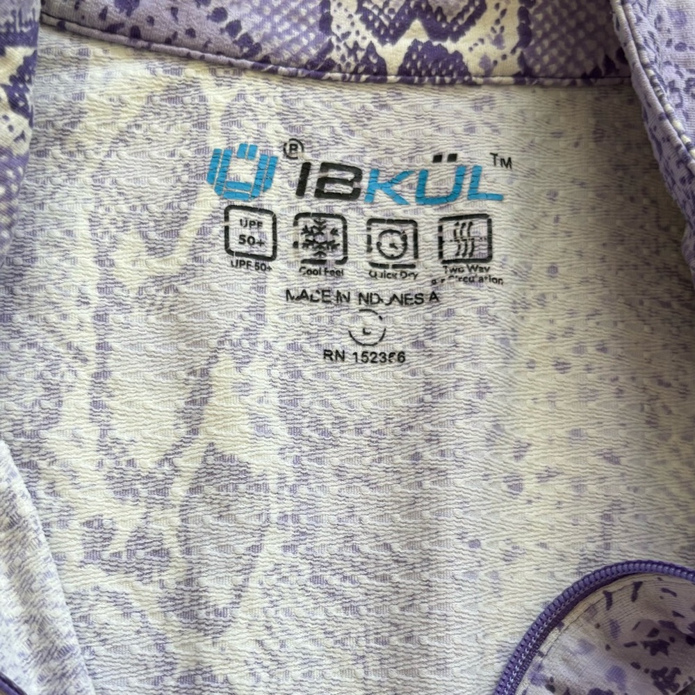 IBKUL SET OF THREE UPF 50 Patterned 1/4 Zip Long Sleeve Tops Large - Picture 4 of 9